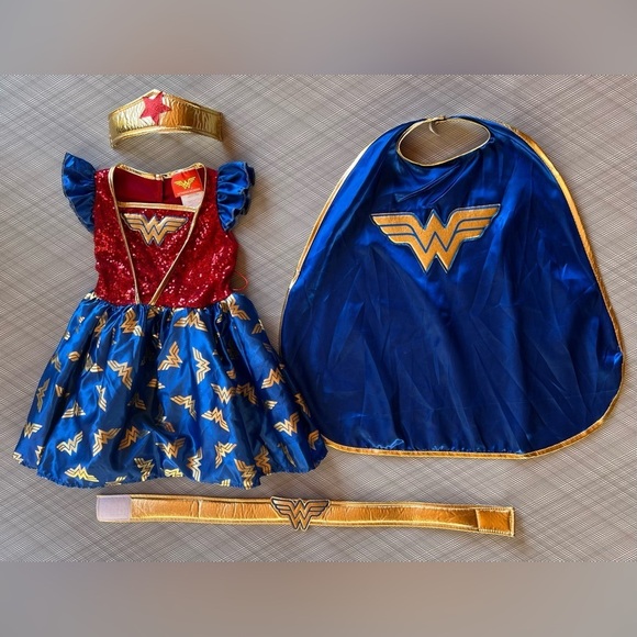 Rubie's Other - Rubie’s - Wonder Woman 4 piece Girls Costume Set (Small Size 3-4yrs)